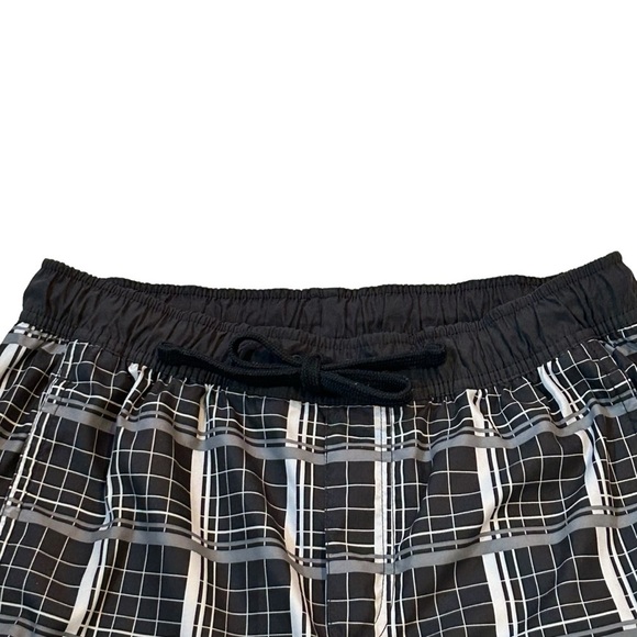 NIKE Mens Swimsuit Beachwear Black Charcoal Light gray Tie Size Large LIKE NEW - Picture 3 of 9